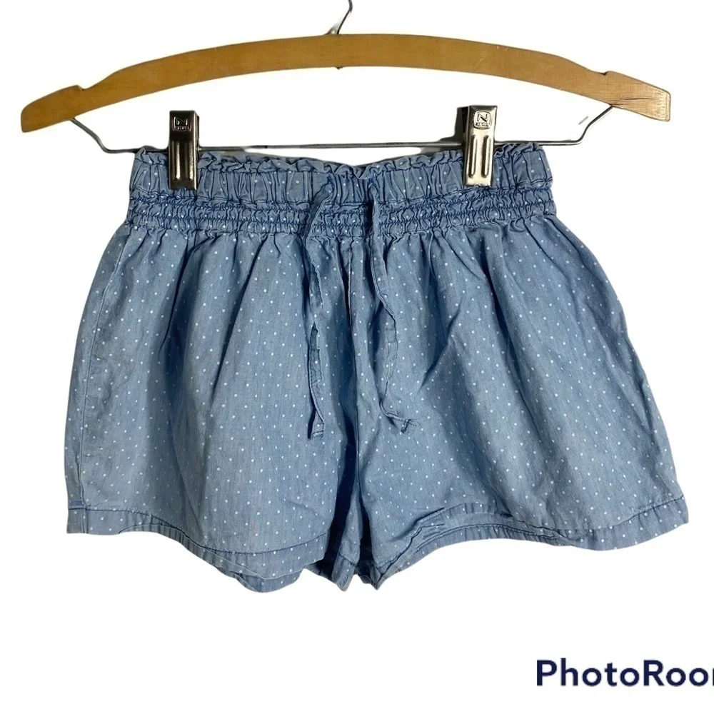 Carter’s Polka Dot Chambray Blue Shorts Kids Sz 8 Girls
